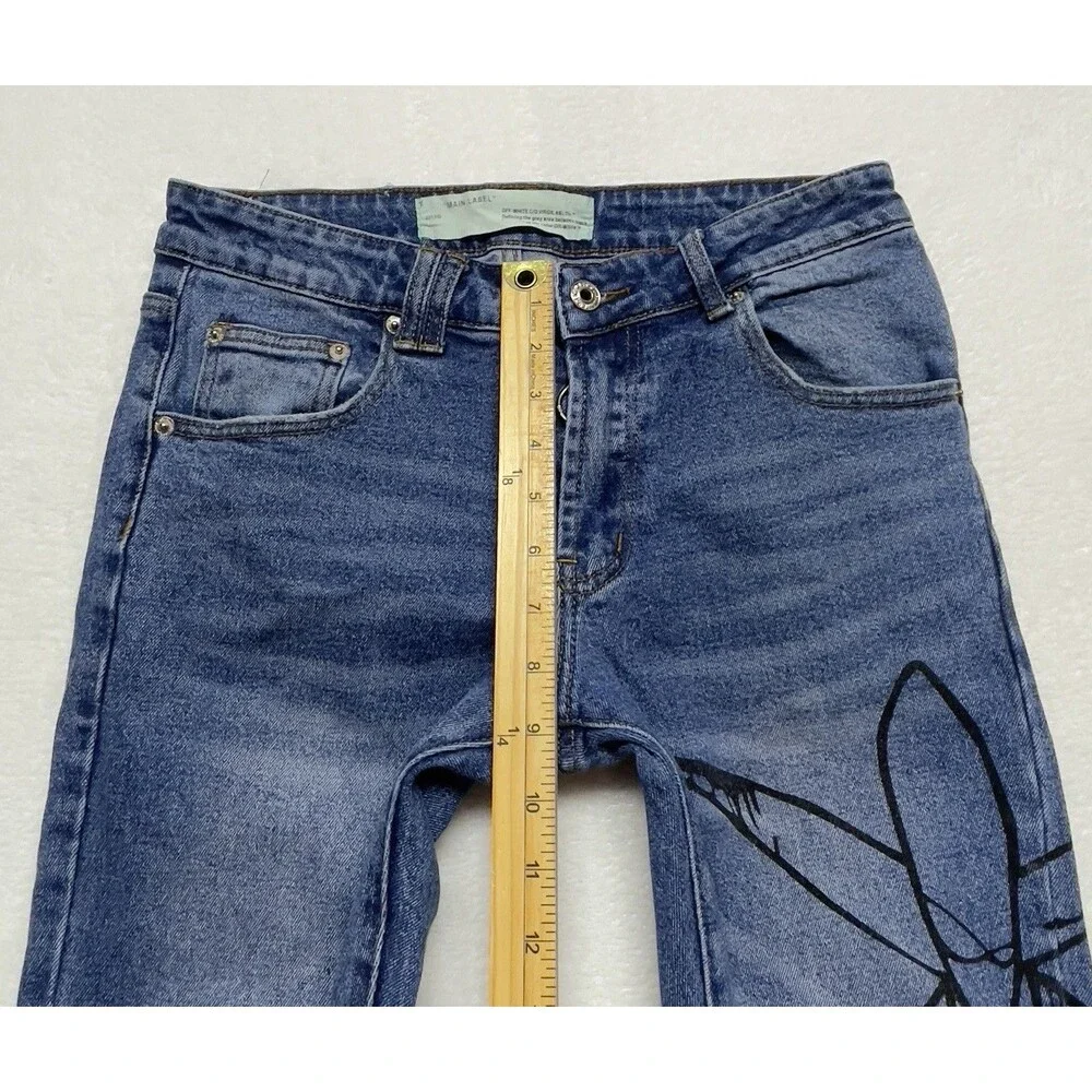 Off-White C/O Virgil Abloh Main Label Men’s Skinny Jeans Size 30 Made In Italy